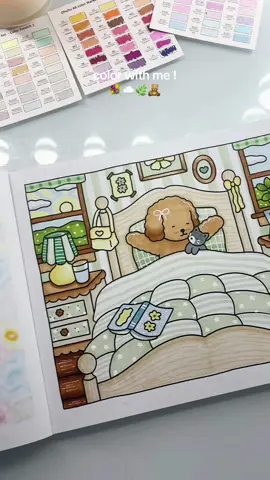 color the first page of my new book ! 🌷🧸 inlove with this pastel green theme 😍 #fyp #coloringtok #foryou #fy #bobbiegoods #coloring #color book: day to night bobbie goods markers: ohuhu 