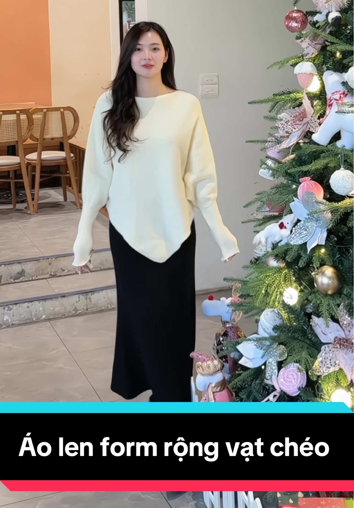 Áo len form rộng vạt chéo  #xuhuong #aolen #aolenxinh 