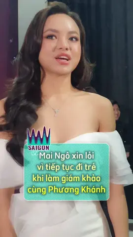 Mai Ngô xin lỗi vì tiếp tục đi trễ khi làm giám khảo cùng Phương Khánh, Cindy Thái Tài #maingo #phuongkhanh #cindythaitai #fyp #hoahauvanhoahuunghiquocte #beautyqueenvietnam 