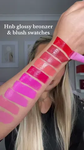 HNB glossy bronzer & blusher swatches 🤎✨ @HNB Cosmetics #hnbcosmetics #hnbconcealer #creamblush #tiktokmademebuyit #fyp 