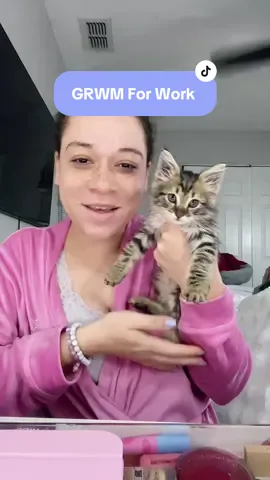 GRWM for work while I introduce you to my new addition to my family ♥️ #grwm #grwmforwork #grwmskincare #skincare #getreadywithme #skincaretiktok #catsoftiktok #kittensoftiktok @First Aid Beauty @Peach & Lily @laneige_us @Naked Sundays @CNP Laboratory US 