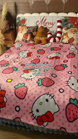 This is the first Hello Kitty blanket in my collection!😘#hellokitty #hellokittyfinds #hellokittyhunting#christmas #christmastok#christmas2024 #fyp#tiktokshopblackfriday#hellokittyblanket #fyp#tiktokshopblackfriday #tiktokshopcybermonday#christmasblanket#blanket#cute#soft#hellokittylover