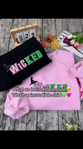 What an incredible movie🥹! What an incredible shirt🩷💚! #wicked #wickedthemusical #wickedmovie #wickedwitchofthewest #thegoodwitch #thewizardofoz #defyinggravity #pinkgoesgoodwithgreen #glindaandelphaba #glinda #elphaba #musical #arianagrande #cynthiaerivo #green #pink #ihavebeenchangedforgood 
