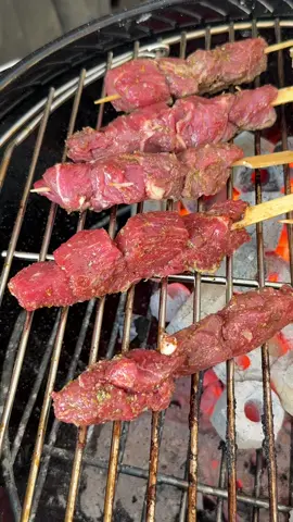 The sounds of a sizzling BBQ. Lamb skewers… who wants one?