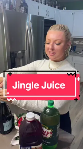 Time to make your own knock out 🎄jingle juice🎄  ………………………. 2 cups vodka  2 bottles of bubbly 4 cups of cran juice  4 cups gingerale  -frozen cranberries #juice #cocktail #christmascocktails ##christmasdrinks 