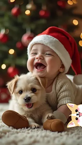 Cute baby laugh💫 #cute  #cutebaby  #bebestiktoks  #babylaugh  #baby  #cutekitty  #ai  #fyp  #cutepuppy  #christmas 