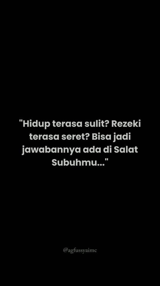 Salat Subuh adalah kunci keberkahan hidup. Bagi yang ingin hidupnya diperbaiki, rezekinya dilancarkan, dan mendapatkan keselamatan dunia akhirat, mulailah dengan memperbaiki dan menjaga Salat Subuh. Jadikan Subuh sebagai waktu terbaik untuk mendekatkan diri kepada Allah, karena di situlah keberkahan bermula.#subuhberjamaah  #rezekibarakah  #kuncikeselamatan  #jagasalatmu  #hiduplebihbaik  #hijrahdiri  #motivasiislam  #fypppppppdonggggシ 