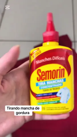 Testando produto para tirar mancha de gordura! #semorim #manchadegordura #comotirarmanchadegordura #tiramanchas #dicas #curadoria 