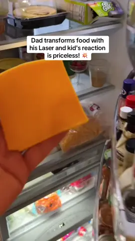 Dad transforms food with his Laser and kid's reaction is priceless! 💥