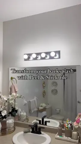 #tiktokshopblackfriday #backsplash #peelandsticktile #homedecor #DIY #easydiy #bathroomdecor #bathroommakeover 