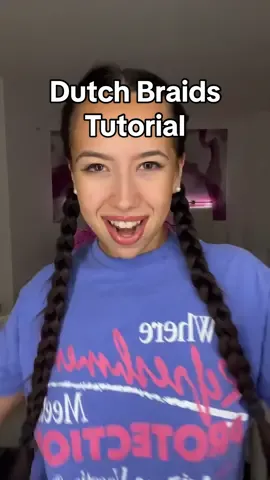 Dutch Braids Tutorial🎀 #hairtok #nycinfluencer #hairinspo #dutchbraids 