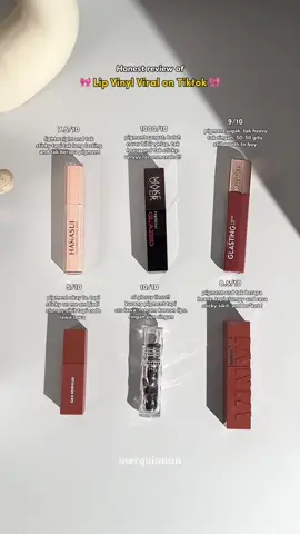 rating all my lip vinyl yang tengah viral or pernah viral 🎀✨ paling paling worth it, make over lip glazed. even pricey sikit tapi tak nyesal ye!!  #ratingproducts #ratingmakeup #ratinglipmatte #lipvinyl #lipglazed 