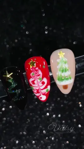 🎄Freehand Christmas Tree Tutorial Part 1. 3 easy & cute Xmas Trees for your Holiday nails 💅🥰