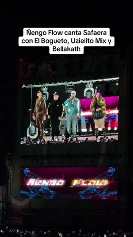 Ñengo Flow subió al escenario a los exponentes del reggaetón mexa para cantar “Safaera” con ella.  . . . #flowfest2024 #ñengoflow #uzielito_mix #bogueto #bellakath #reggaetonmexa 