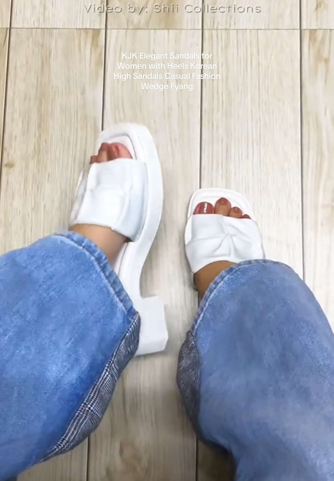 BUY HERE👉🏻@Shii Collections👈🏻 KJK Elegant Sandals for Women with Heels Korean High Sandals Casual Fashion Wedge Fyang #sandalsforwomen #wedgesandals #sandalswithheels #fyangsandals 