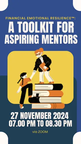Become the mentor every child deserves!  Join our Mentoring Workshop and elevate your mentorship game. 💼💖 Financial Emotional Resilience for the next generation starts with you! ✨  🗓️ Date: Wednesday, 27 November 2024 ⏰ Time: 7:00 P.M. - 8:30 P.M. SGT (GMT+08) 🔗 Register now: https://bit.ly/pmFERworkshop  Comment “ME” to Reserve Your Spot & Be Part of the Change! #PlayMoolah #FinancialEmotionalResilience #FinancialWellbeing #MentorJourney #InspireYouth #BeTheChange