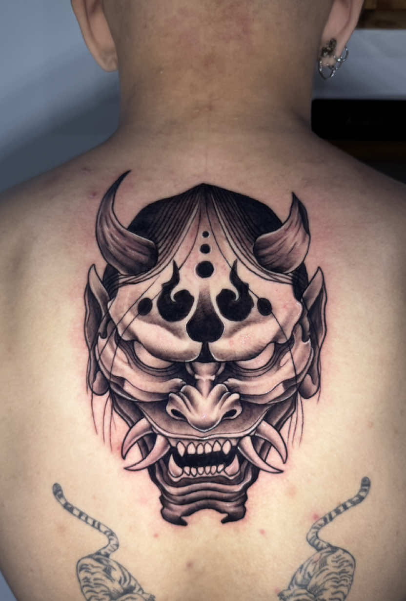 Oni mask #tattoo #tattoobali #japantattoo #samuraitattoo #hannyamask #hannyatattoo #fypage #fypシ゚ #fyp 