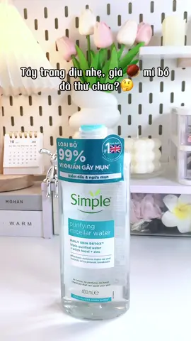 Nước tẩy trang Simple dành cho mọi làn da mà giá còn quá hợp lí đi thuii tui bị mê ẻm í 😍😍 #simpleskincare #simpletip #unboxing #review #xh #viral #fyt 