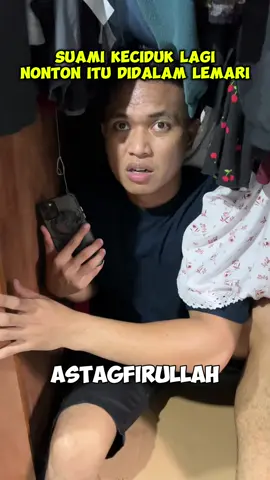 Suami keciduk nonton anu-anu didalam lemari