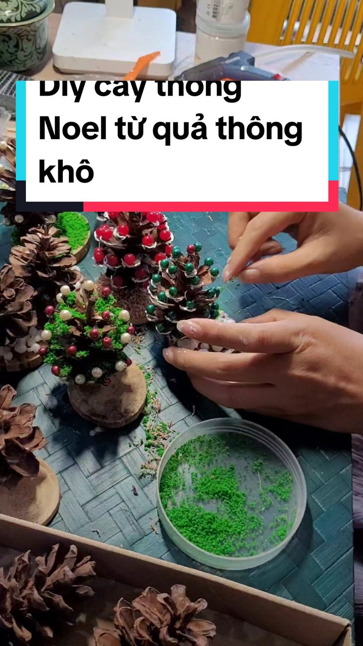 Diy cây thông Noel từ quả thông khô  #diepthanhrin #rinsoma #christmastree #noel 
