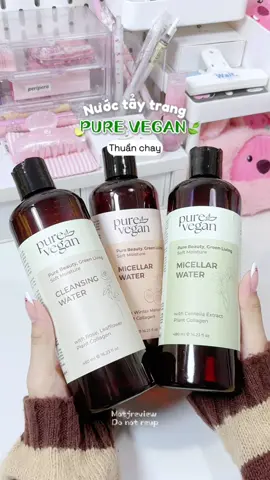 Nước tẩy trang thuần chay pure vegan phù hợp cho mọi loại da nè #purevegan #taytrang #nuoctaytrang #pfypシ #motjreview #motj 