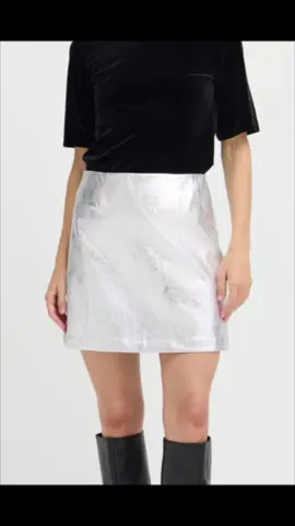 A Super Fun And Trending Silver  Mini Skirt! Perfect For A Night Out, Wear With A Chunky Knit For A Dressed Down Feel #cardiff #fashiontiktok #giftideas #Love #shoplocal #trending #aw #silver #miniskirt 