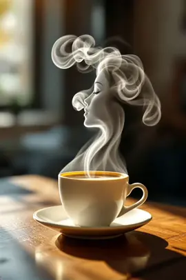 This image features a cup of coffee with steam rising in the shape of a woman’s silhouette #livewallpaper #livewallpaper4k #aivideo #4klivewallpaper #livewallpaper2025 #fantasywallpaper #aicontent #fantasy #aiart 