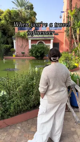 It’s a tough job but someone’s gotta do it.  #History #historyteacher #travel #marrakech #morocco #marrakesh #yvessaintlaurent #traveltiktok #aesthetic #debbiedowner #marjorellegardens 