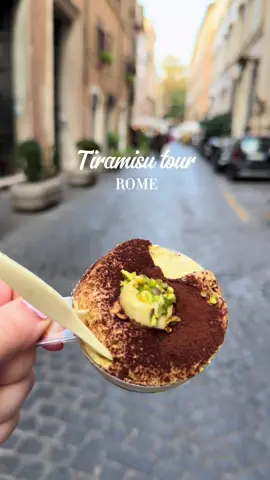 Tour of the highest rated tiramisu in Rome 🤌🏼🇮🇹  📍Two Sizes, Pompi, Mr 100 Tiramisu  #tiramisu #rome #romeitaly #italianfood #travel  #creatorsearchinsights  Things to do in Rome  Rome Itinerary