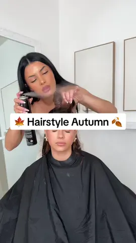 A chic and glamorous hairstyle for autumn 🍁🍂 Perfect with voluminous curls and a half-up ponytail to elevate your look this season!  @kab #autumn #hairstyle #hair #tutorial #asmr 