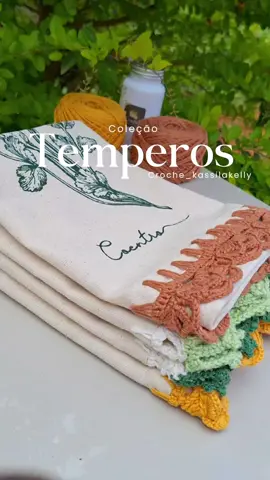 coleção Temperos panos de Copa Rústicos você encontra aqui no Ateliê ❤️🍃 #panos #cozinhando #artesanato #mesapostacomamor #brasil🇧🇷 #japão #estadosunidos #crochê 