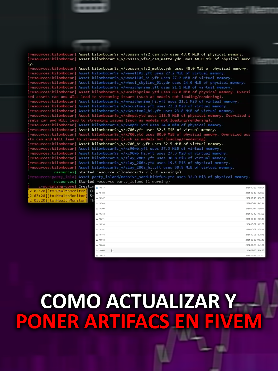 Siguiendo con la serie de tutoriales de cosas necesarias que vamos a ir necesitando para hacer un servidor de fivem, vamos con uno muy importante que vamos a hacer constantemente ... COMO ACTUALIZAR/INSTALAR LOS ARTIFACTS | TXADMIN DE MI SERVIDOR DE FIVEM - Fivem Server Tutos #2  #tutos #tutoriales #fivem #vídeos #gta #gtav #rolplayer #kilomborp #linux #windows     🔊 https://discord.gg/kilombo   💰 https://kilomborp.net/server/tienda 📸 https://www.instagram.com/kilombo.rp/