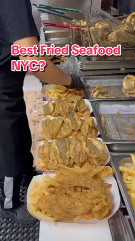 Trying what people say is NYC’s best fried seafood  📍Make My Fish, Harlem #nyc #friedseafood #friedfish #friedshrimp #friedcatfish #shrimp #catfish #friedchicken #tartarsauce #catfishsandwich #harlem #seafood #nycseafood 