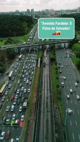 Avenida Paralela, um dos maiores eixos de Salvador! 🚗🌆 Com seus 20 km de extensão, conecta o centro da cidade ao Aeroporto Internacional e bairros da zona norte, facilitando o trânsito diário de milhares de pessoas. Além de ser uma via expressa, é também a casa da Linha 2 do metrô, trazendo ainda mais agilidade para quem precisa se deslocar. 🌱🚇 Entre áreas verdes e grandes empreendimentos, a Paralela reflete o crescimento da cidade, sendo uma das ruas mais movimentadas, especialmente nos horários de pico. É aqui que o ritmo frenético de Salvador se encontra com a modernidade! #SobrevoandoSalvador #AvenidaParalela #Salvador