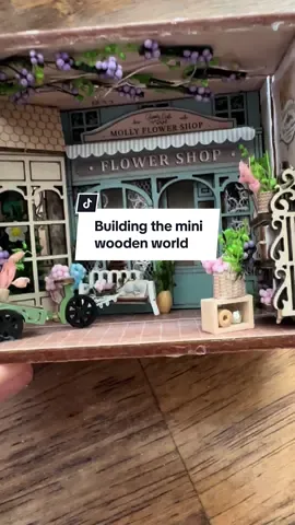This took me about 6 hours total to build. There were a lot of small pieces, and some of it was tedious, but SO much fun! Two things you need that don’t come with it is glue and a watch battery for the lights. I used tacky glue and it works perfectly bc it holds wood and dries clear. I loved this project and would recommend it! #DIY #diyminiatures #handcraft #handcrafted #miniature  #booknook #booknookkit #diyproject #miniworld #craft #crafts #diycrafts #tiktokshopblackfriday #giftguide 