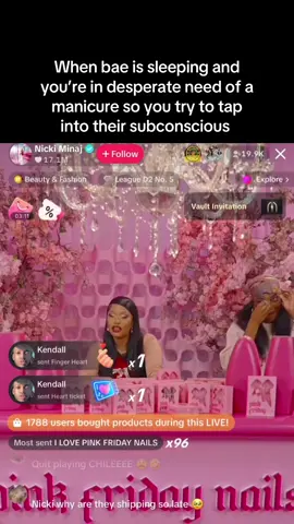 Yall this part of the live had me ON THE FLOOOOOOR. 😭🤣😭🤣🤣🤣 #fyp #nickiminaj #pinkfridaynails #pinkfriday #fypシ #fypシ゚viral #fyppppppppppppppppppppppp #foryoupage #viralvideo #pinkfriday2 