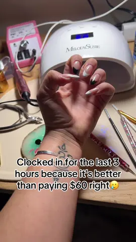 Girl math is spending 3 hours instead of spending $60 🫠🥲😂 #gelnails #nailsathome 