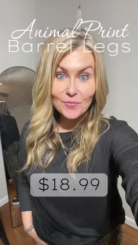 ⚡️$18.99 for these adorable animal print barrel leg jeans! #creatorsearchinsights #barreljeans #animalprint #fashion #gift #tiktokshopblackfriday #tiktokshopcybermonday 