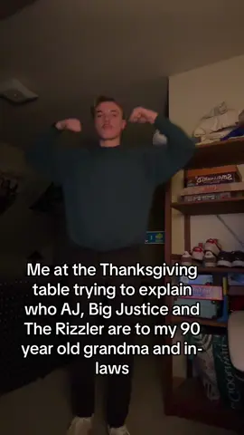 BOOM! @A.J. & Big Justice #fyp #bigjustice #therizzler #thanksgiving #thanksgivingtable #guythings #foryoupage 