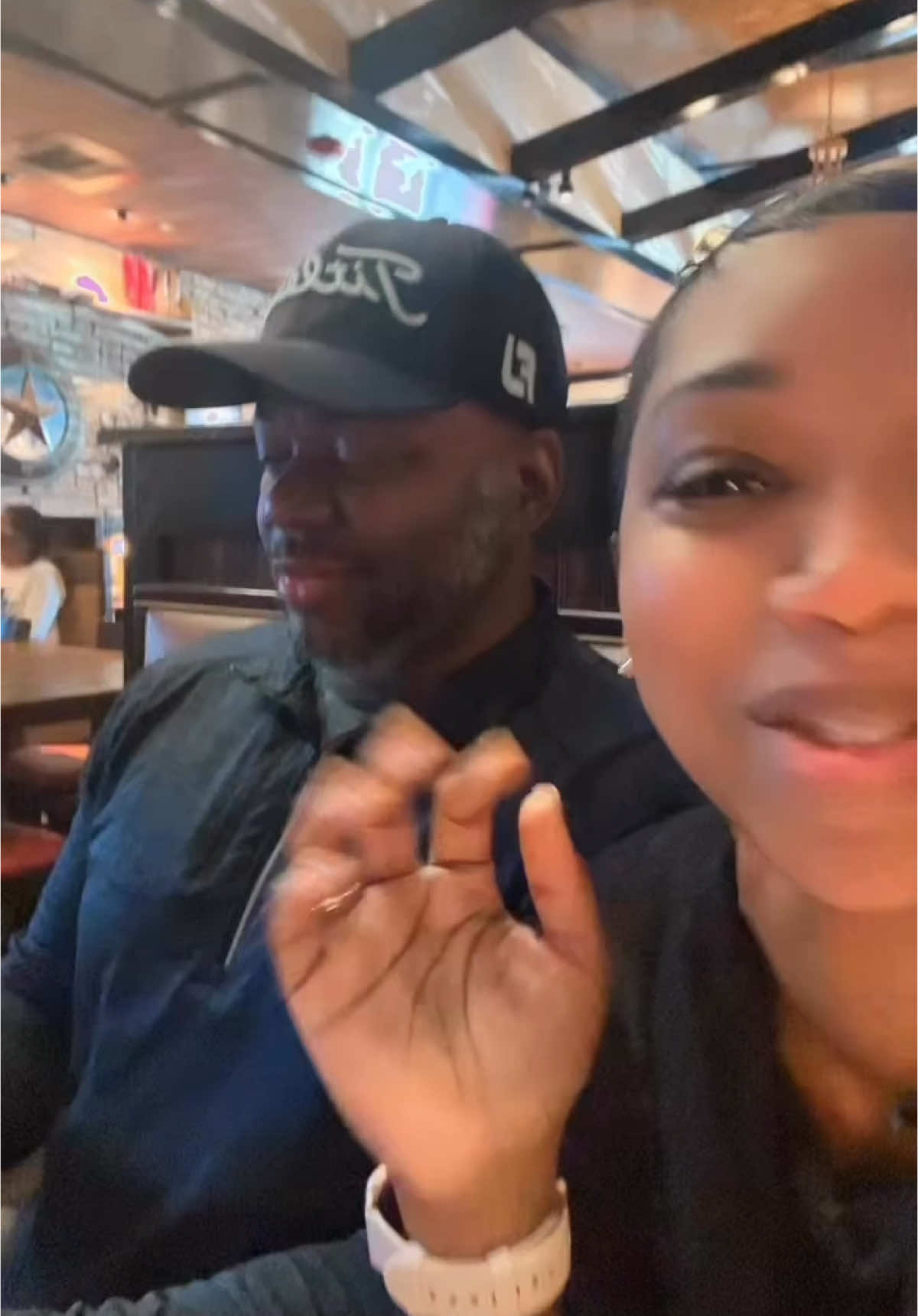 They gon kick us out this #restaurant  🤭🤭🤭🤭. Y’all, he excites me🤣🤣🤣🤣. #marriage #eat #marriagehumor #couplecomedy #fyp #laugh 