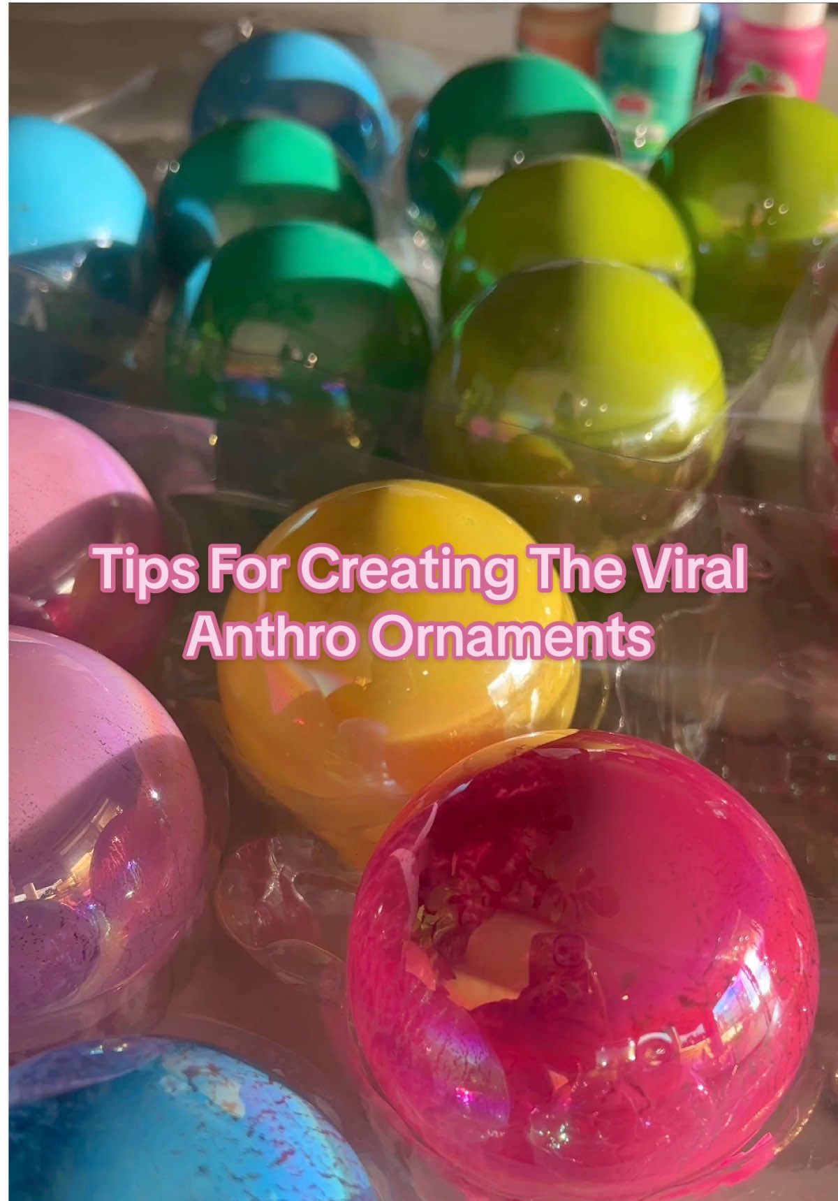 tips for success & how to create your own anthro inspired ornaments 🌈🌲#colorfulchristmas #diychristmas #diytutorial #christmasornaments #diyornaments #anthropologiedupe 