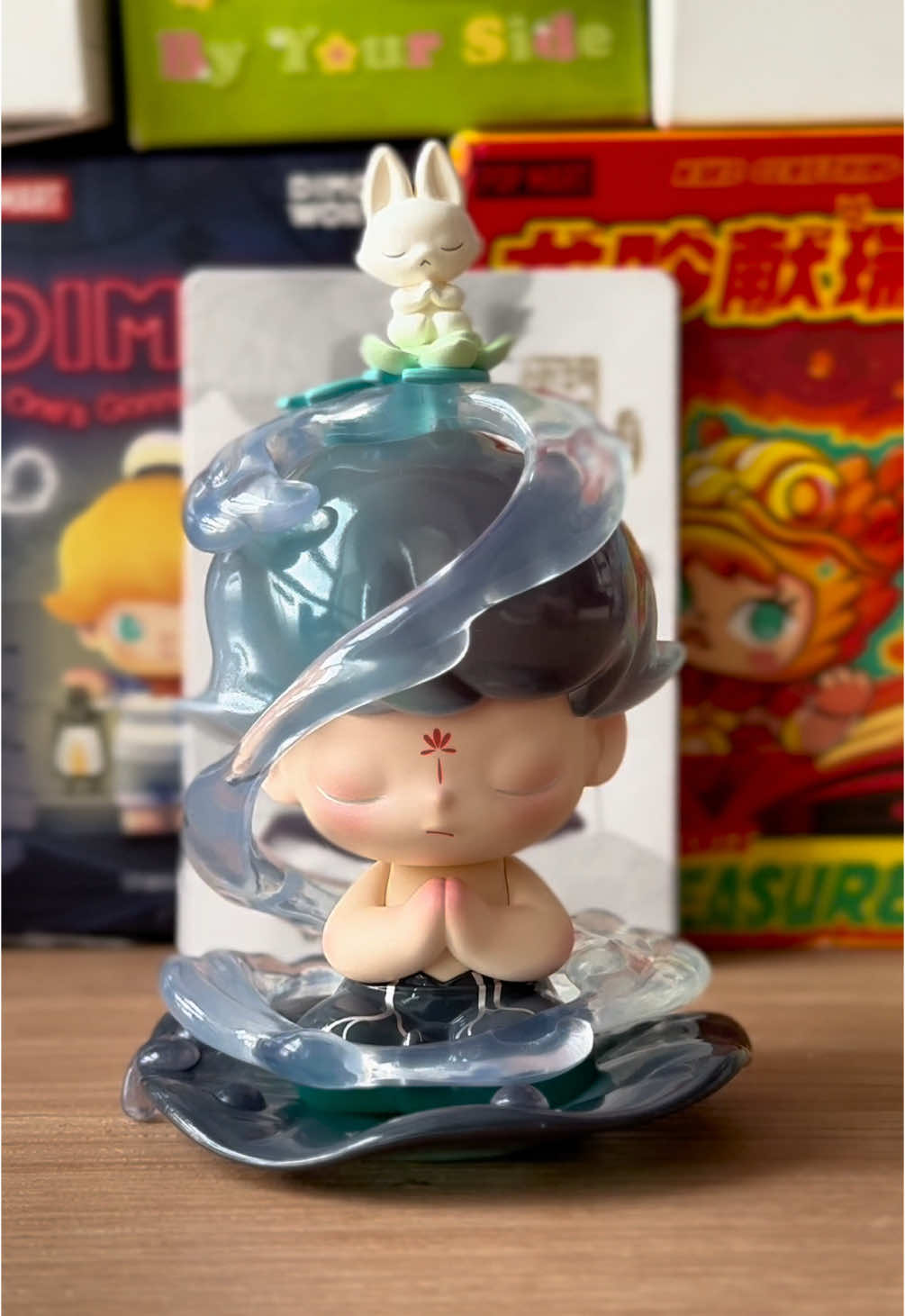 #dimoo secret unboxing eps 6! #popmart14thanniversaryseries & #avatarwaterbending bersatu 🩵🩵🩵. Mayan berat, gak gt berisik, dan lumayan penuh. Semoga hari2 kita setenang dimoo waterbender ini ya. #popmart #popmartid #arttoy #blindbox #actionfigures #fyp #foryoupage 