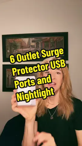 Six outlet surge protector with 2 USB – A ports and 1 USB – C port and a nightlight! #SurgeProtector #multioutletplug #blackfridaydeals @Powrui Shop #tiktokshopblackfriday