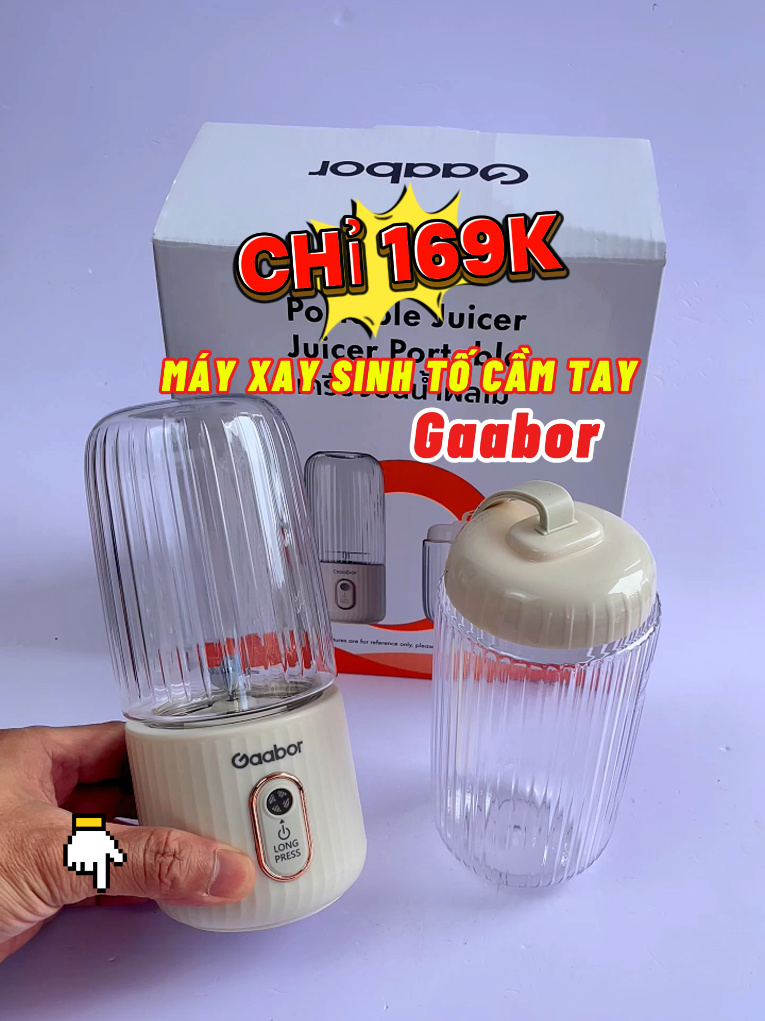 Máy xay sinh tố cầm tay Gaabor FP03T-WH01A dung tích 350ml 280ml nhỏ gọn pin Nấu Ăn Xay Sinh Tố - BẢO HÀNH 6 THÁNG#taphoahaingo #xuhuong #gaabor #mayxaysinhto #giadung #trending #trendingvideo