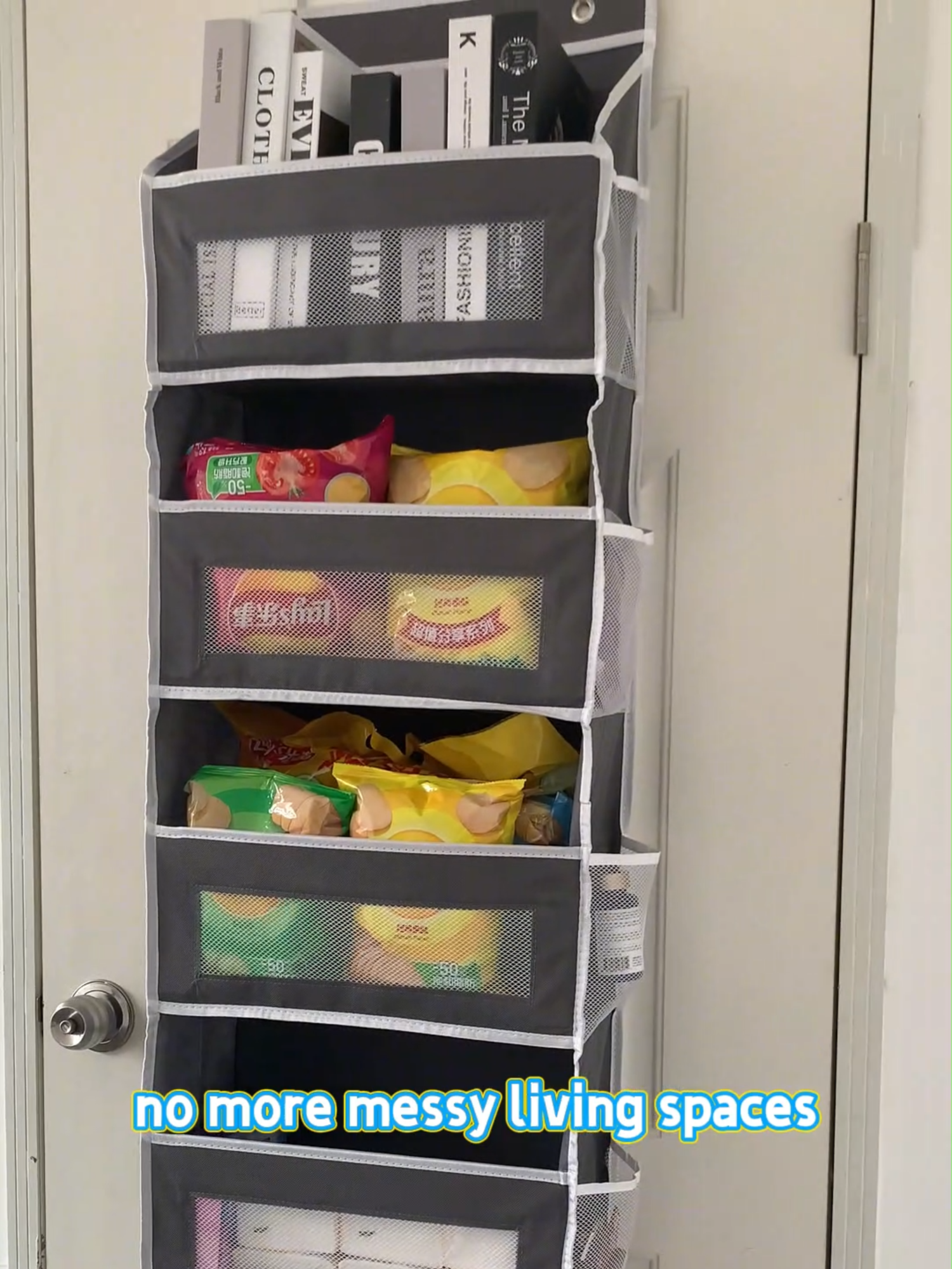 Don't waste it behind the door! Hanging door storage bag, save your messy corners!#storage #organize #fypage #tiktokmademebuyit