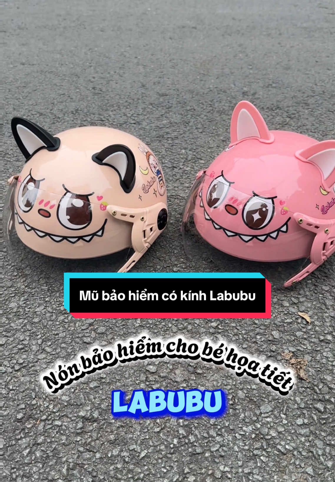 Mũ bảo hiểm nửa đầu kính càng hoạ tiết Luxubu cute cho bé #varohelmet #grenadehelmet #mubaohiem #xuhuong #trending #viral 