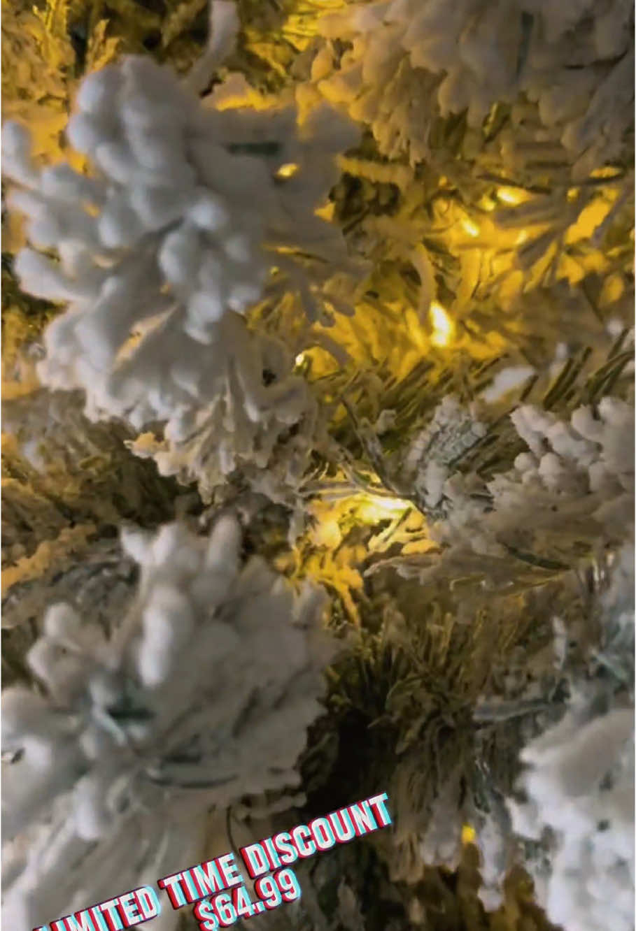 6.5ft Pre-Lit Snow Flocked Artificial Christmas Pine Tree 
