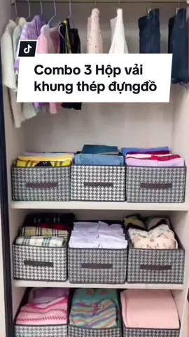 Hộp Đựng Quần Áo Khung Thép Proki Gấp Gọn Thông Minh. Giỏ Đựng Quần Áo Đồ Lót Sắp Xếp Tủ Đồ Gọn Gàng Tiện Lợi ##hộpvảiđựngquầnáo##hộpvảiđựngđồ##decorxinh##đồdadụng