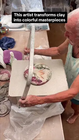 Dean McRaine, the artist behind LightWave Pottery in Kapaa, Hawaii, draws inspiration from the island's tropical beauty to create vibrant and uplifting ceramic art. With 35 years of experience, he specializes in vivid colors and intricate patterns achieved through innovative colored clay techniques. Artist: Dean McRaine #pottery #clay #art #contemporaryart #sculpture #artistsoftiktok #artwork #fyp 