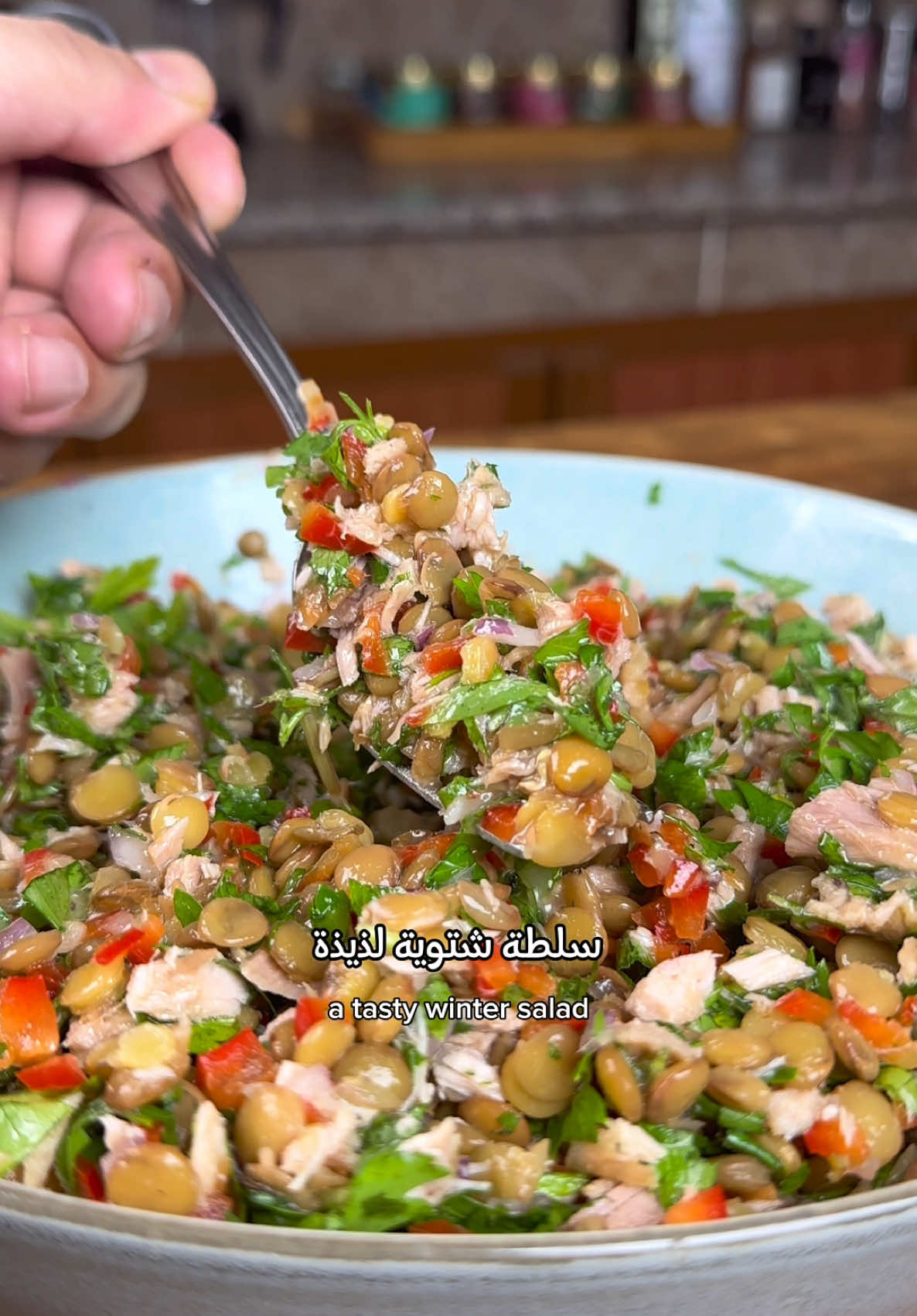 Lentil tuna Salad Ingredients: - 1 cup brown lentils - 1 onion - 1 bell pepper - big bunch of mint - big bunch of parsley - 2 cans of @ndcmuscat tuna - 1 to 2 lemons - salt & pepper - olive oil - boil the lentils in a good amount of water with a pinch of salt for about 10 to 15 minutes and keep an eye on them as you don’t wanna overcook them. - Strain the lentils and let them go completely. Finally chopped all the veggies and the herbs and add them to a bowl with the lentils and the two cans of tuna. - season with salt pepper, the juice of the lemon and drizzle of olive oil.  - mix it on its own or with lettuce leaves and enjoy.